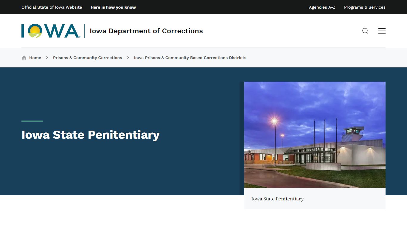 Iowa State Penitentiary | Iowa Department of Corrections